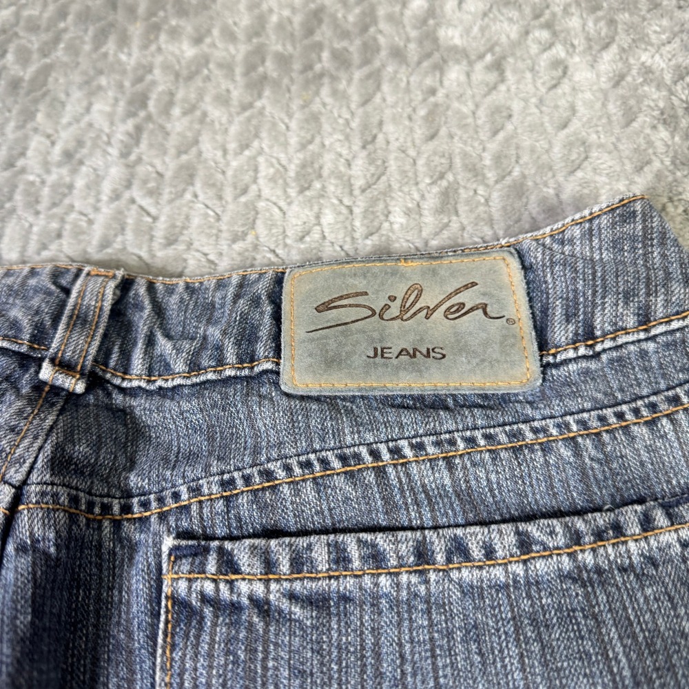 Silver Jeans Womens 31x30 Blackish Blue Denim Slit Hem Y2K Low Rise Canada Made - Picture 11 of 12